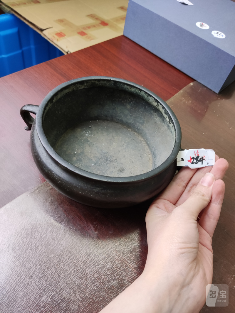 清 铜异形耳压经炉 - 图2